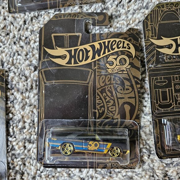 Hot Wheels 50th Anniversary Car Black Gold Full Set of 6 Error Bone Shaker - Picture 6 of 10
